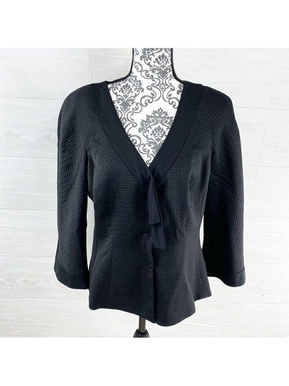 Armani Collezioni Printed Wool Silk Blend Blazer Jacket‎